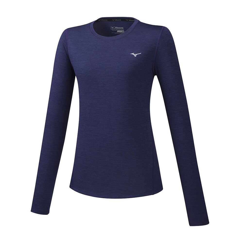 Mizuno Women's Running T-Shirts Impulse Core LS Peacock - DBWPIQV-42